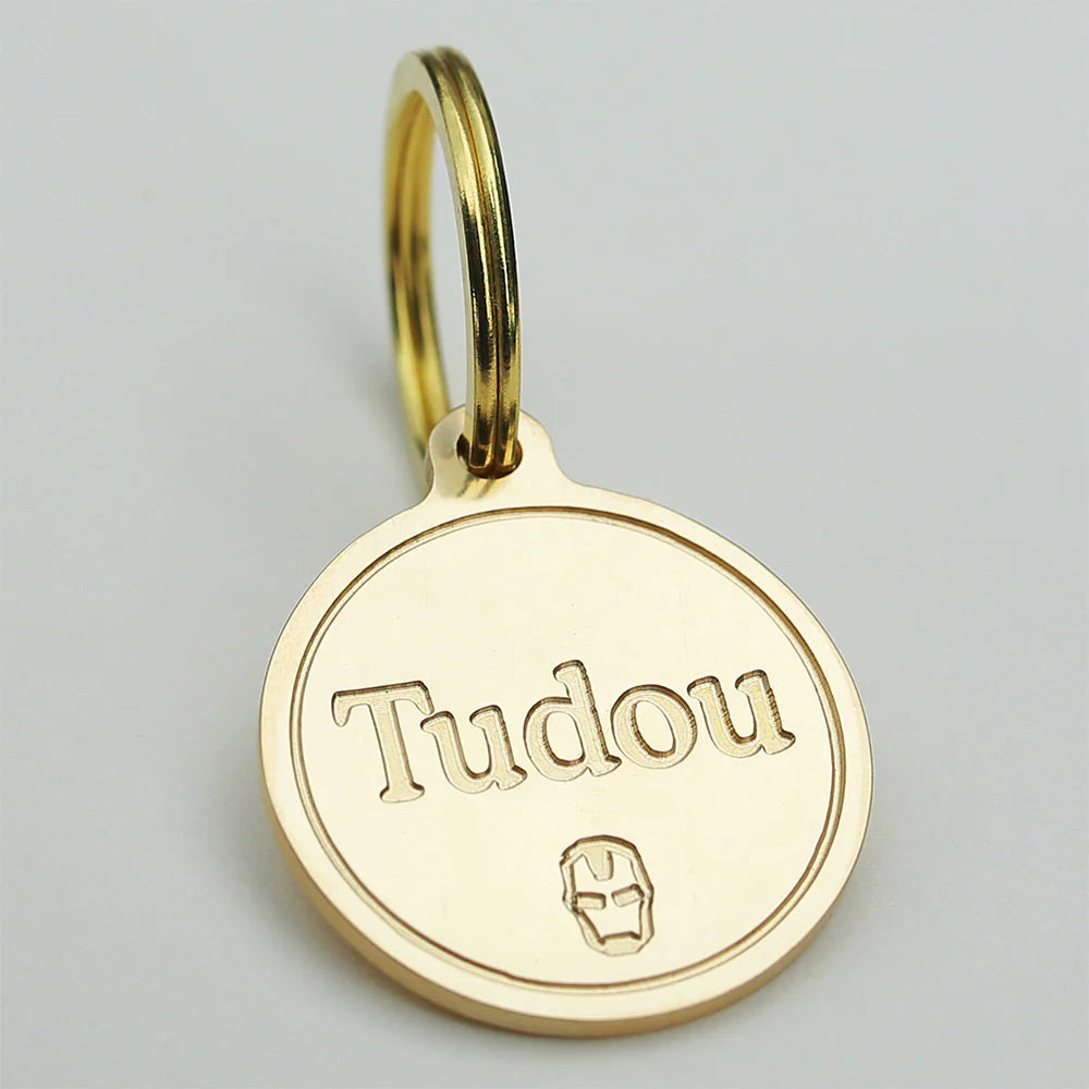 Premium Round Brass ID Tag for Dogs